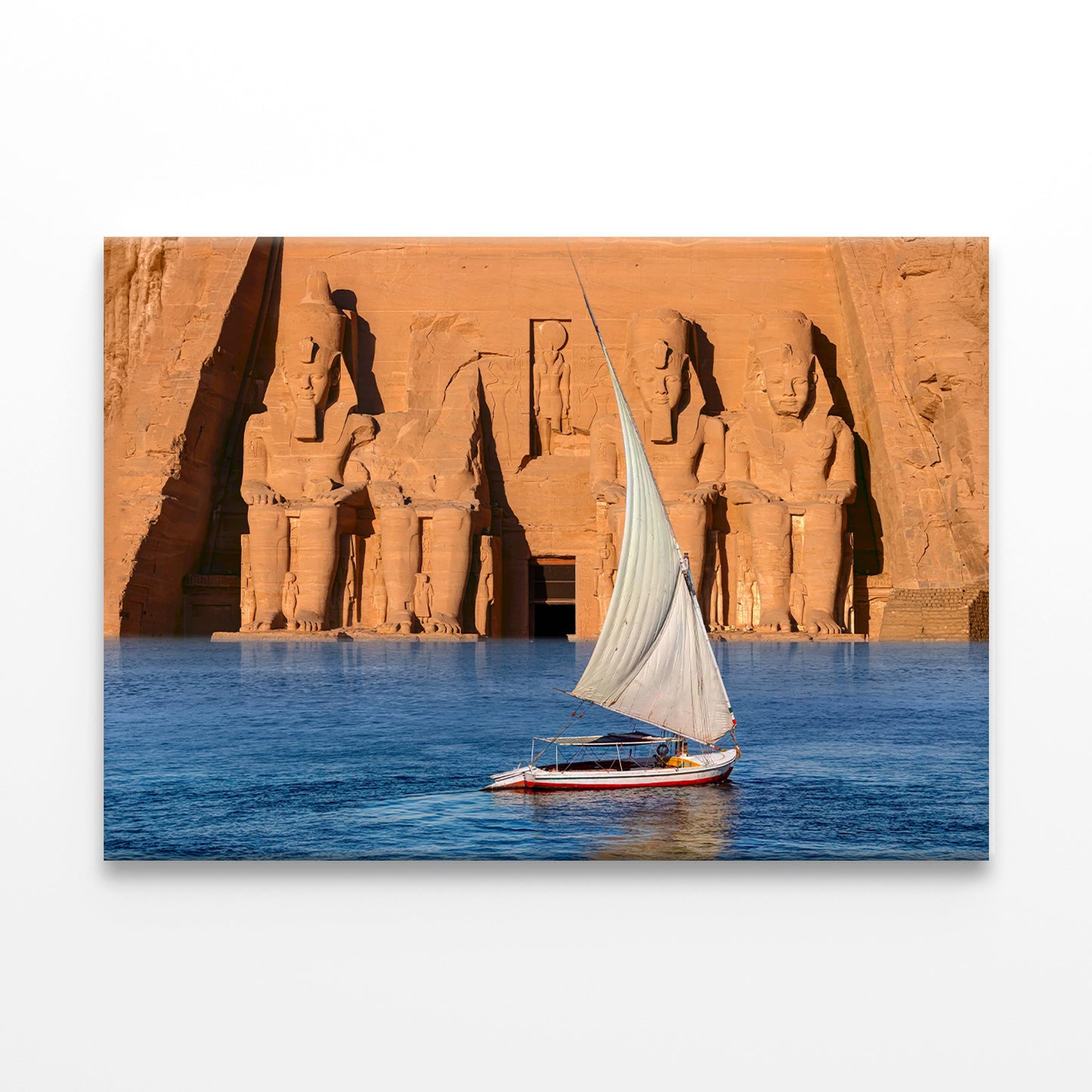 Nile Scenery with Sailboat and Abu Simbel Wall Art Decor 100% Australian Made