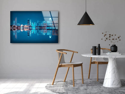 City Night Sea View UV Direct Aluminum Print Australian Made Quality