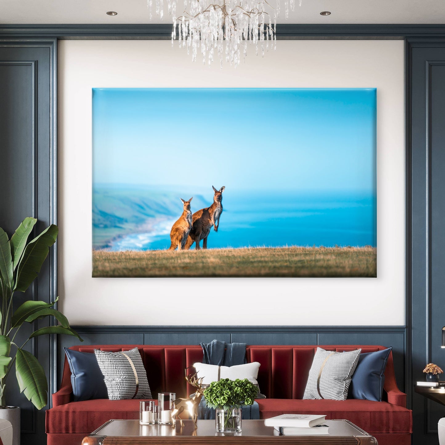 Kangaroos Coastal Australia Wall Art Decor 100% Australian Made