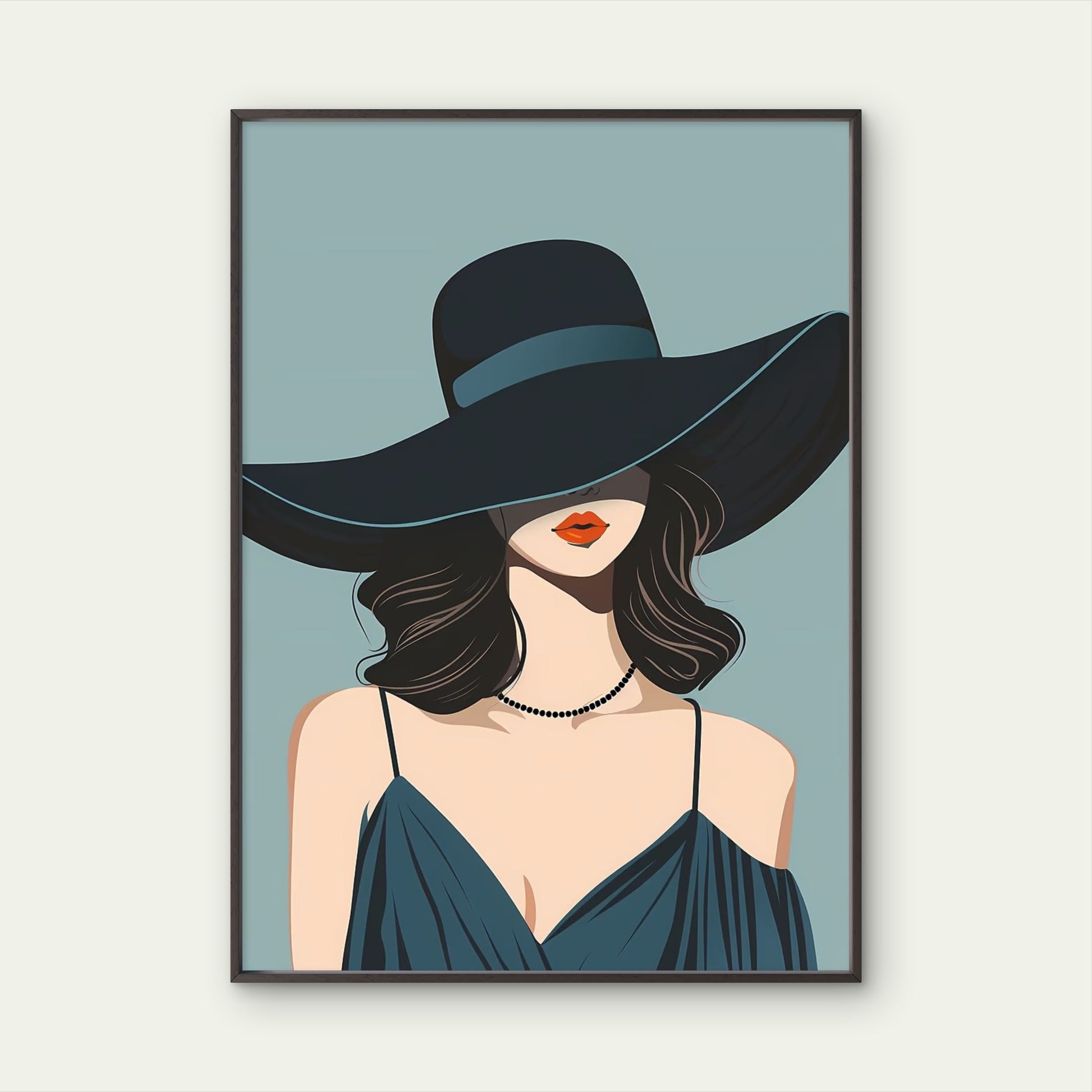 Classy Woman Teal Sun Dress Fashion Home Decor Premium Quality Poster Print Choose Your Sizes - Bella Home Decor