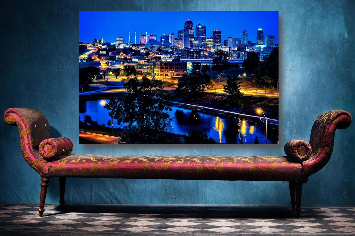 Kansas City Cityscape Wall Art UV Direct Aluminum Print Australian Made Quality