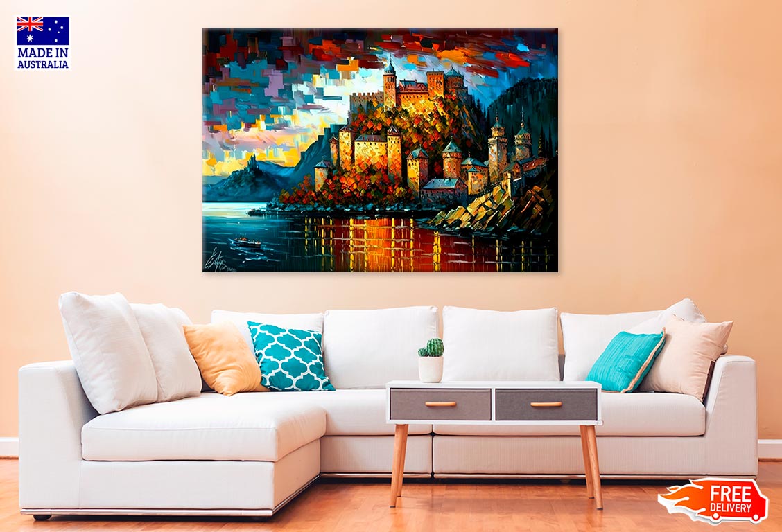 Illustration Of Mediterranean City Print 100% Australian Made