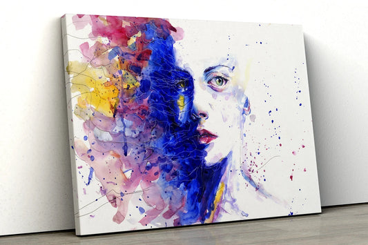 Abstract female portrait girls face water color painting UV Direct Aluminum Print Australian Made Quality