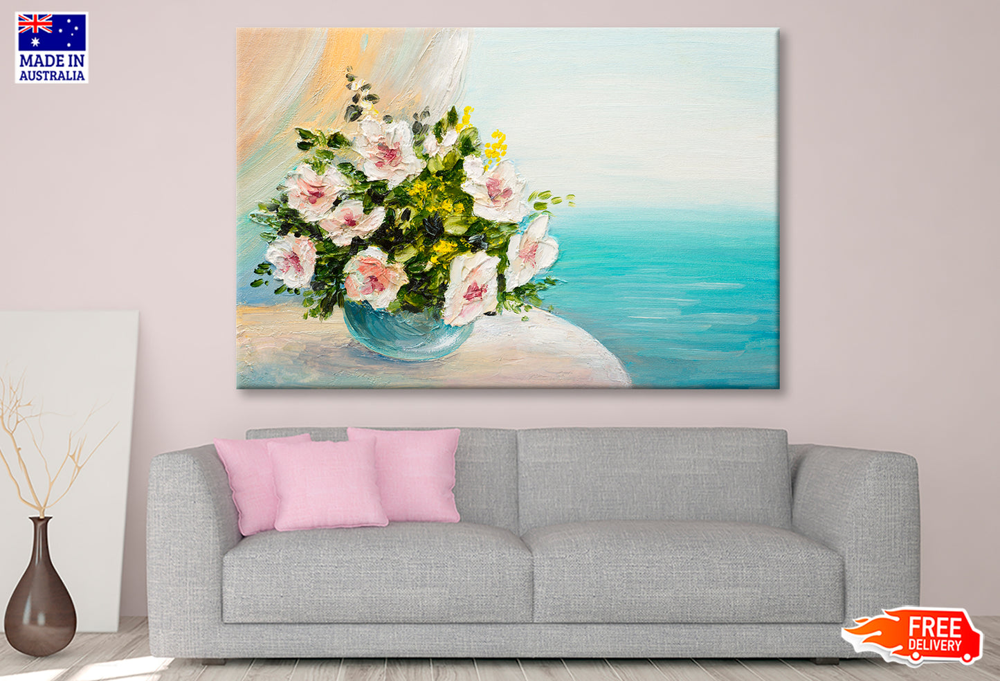 Bouquet Of Flowers On The Table Oil Painting Wall Art Limited Edition High Quality Print