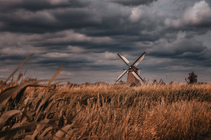 Old Windmills & Sunset, Netherland Wall Art Decor 100% Australian Made