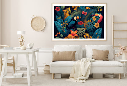 Painting Of Flowers, Leaves, & Birds Home Decor Premium Quality Poster Print Choose Your Sizes