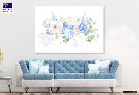 Pastel Peony Daisy Magnolia Rose Flowers Wall Art Decor 100% Australian Made