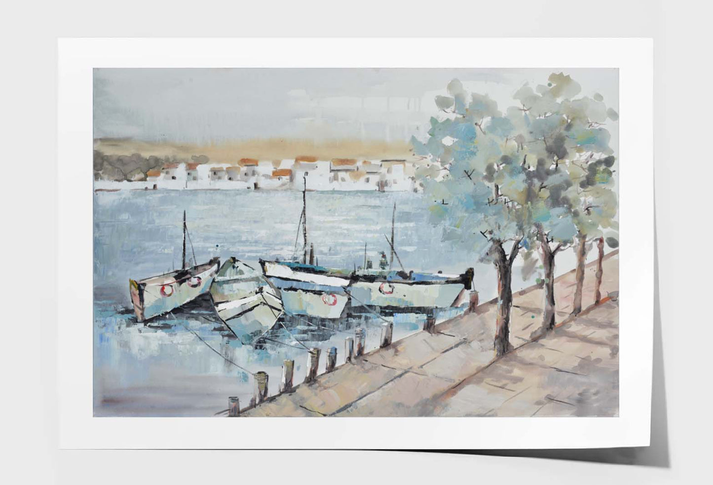 Boat On River Oil Painting Wall Art Limited Edition High Quality Print