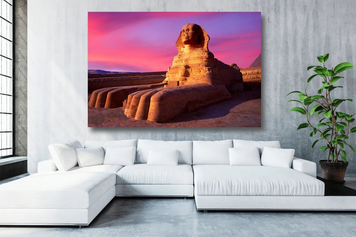 Egyptian Sphinx Acrylic Glass Print Tempered Glass Wall Art 100% Made in Australia Ready to Hang