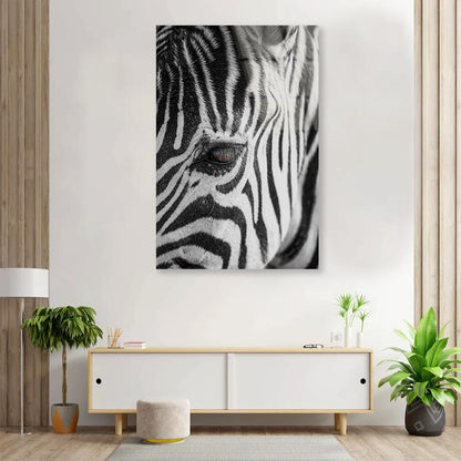 B&W Zebra 3D Design Acrylic Glass Print Tempered Glass Wall Art 100% Made in Australia Ready to Hang