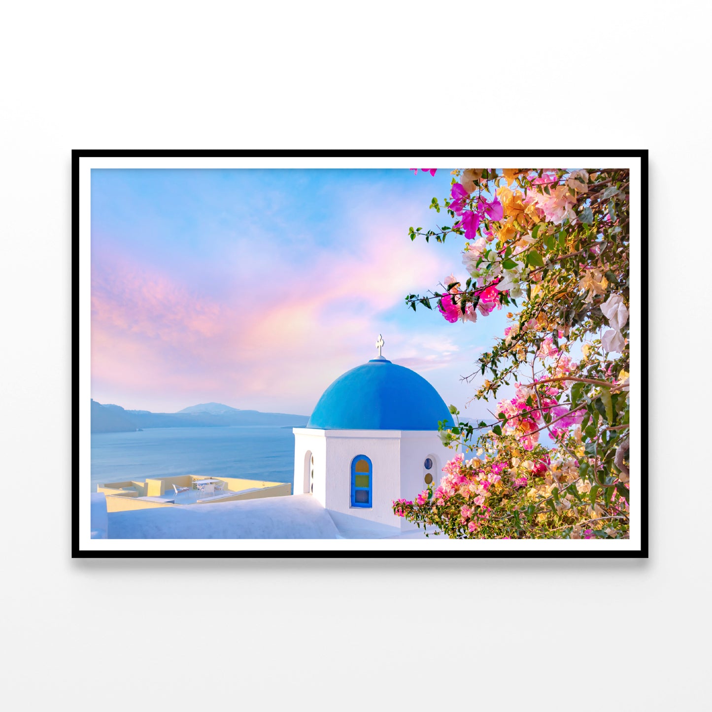 Bougainvillea Tree in Santorini Home Decor Premium Quality Poster Print Choose Your Sizes