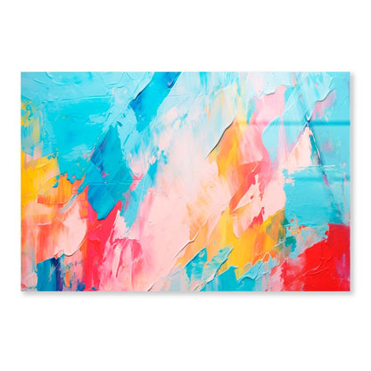 Abstract Colorful Oil Painting  Acrylic Glass Print Tempered Glass Wall Art 100% Made in Australia Ready to Hang