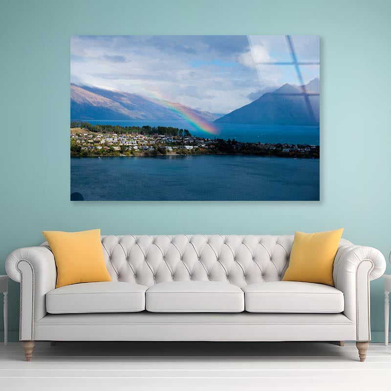 Lake Wakatipu Raibow Queenstown Acrylic Glass Print Tempered Glass Wall Art 100% Made in Australia Ready to Hang