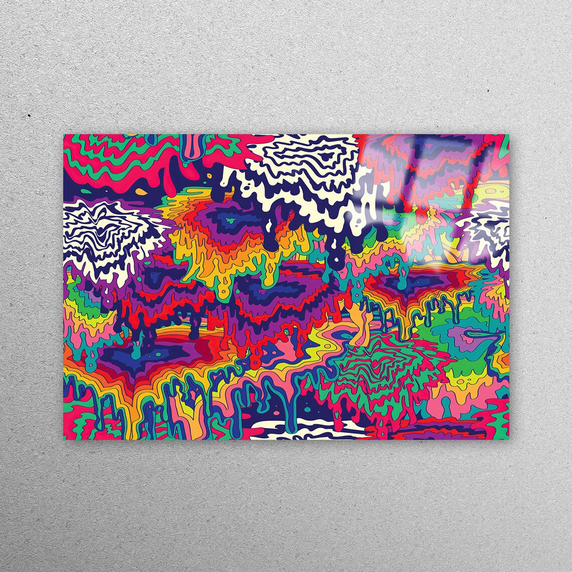 Psychedelic Tapestry Acrylic Glass Print Tempered Glass Wall Art 100% Made in Australia Ready to Hang