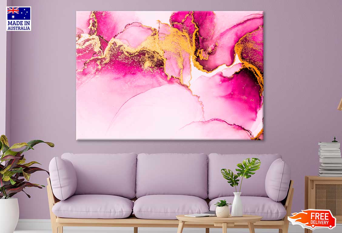 Pink And Gold Abstract Background Print 100% Australian Made