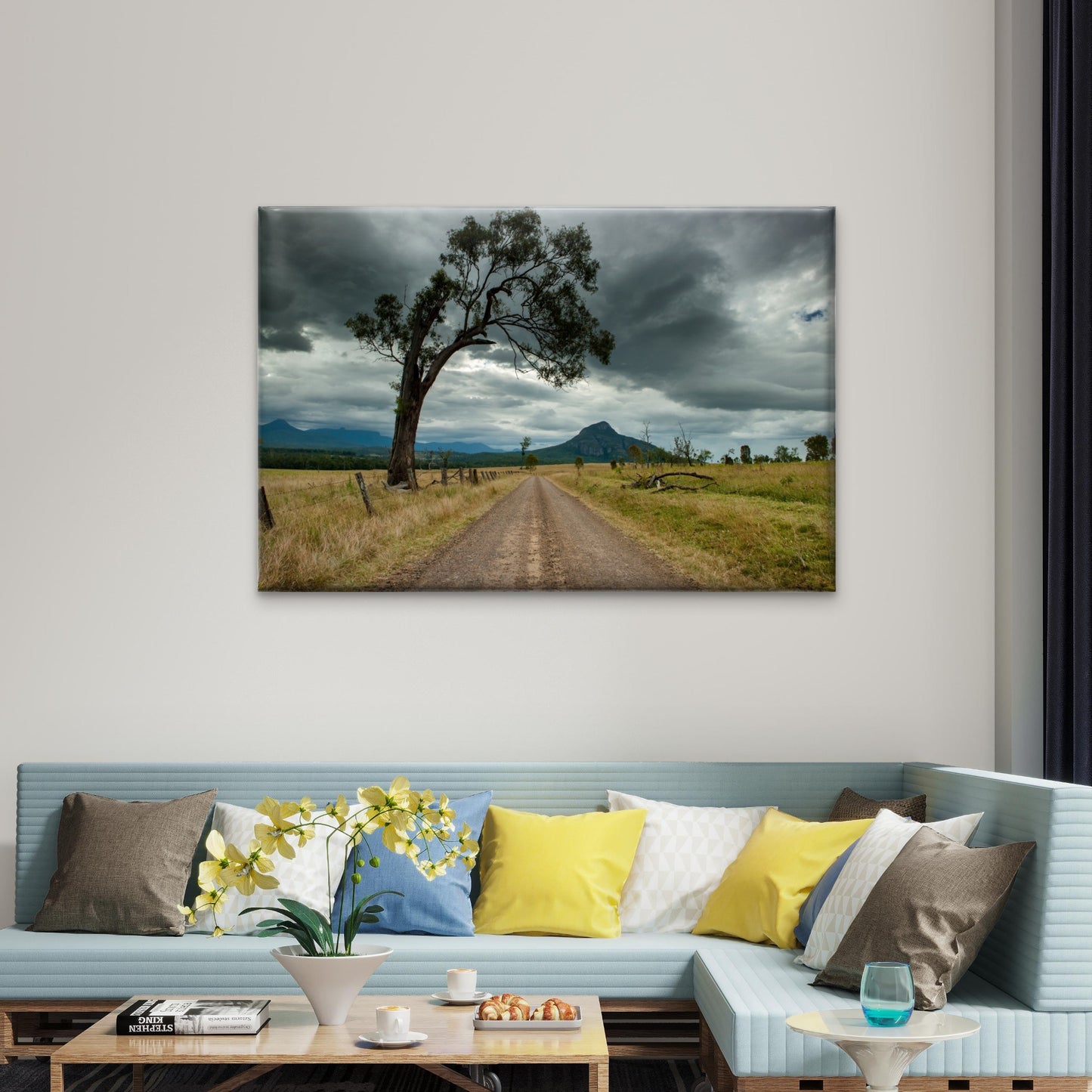 Australian Countryside Stormy Field Wall Art Decor 100% Australian Made