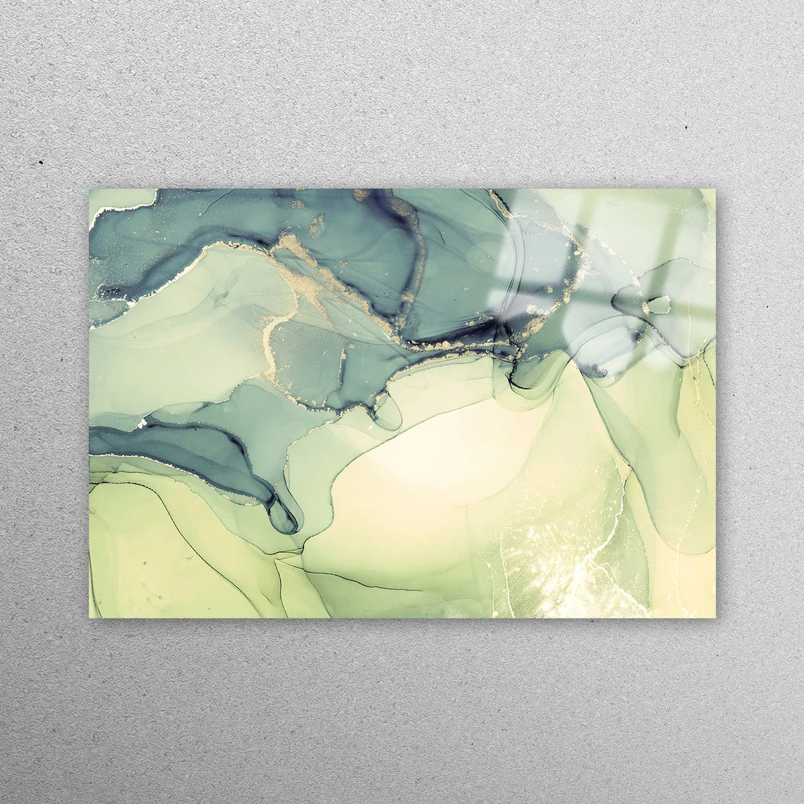 Green Tones Marble Acrylic Glass Print Tempered Glass Wall Art 100% Made in Australia Ready to Hang