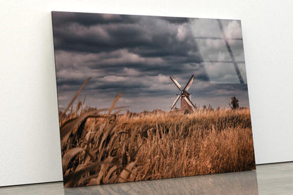 Old Windmills & Sunset, Netherland Acrylic Glass Print Tempered Glass Wall Art 100% Made in Australia Ready to Hang