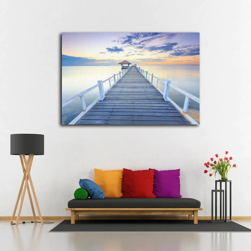 Wooden Pier Sunset UV Direct Aluminum Print Australian Made Quality