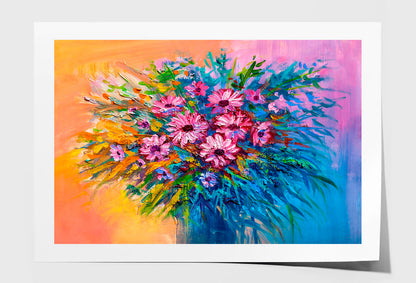 Colorful Bouquet Of Flowers Oil Painting Limited Edition High Quality Print Unframed Roll Canvas None