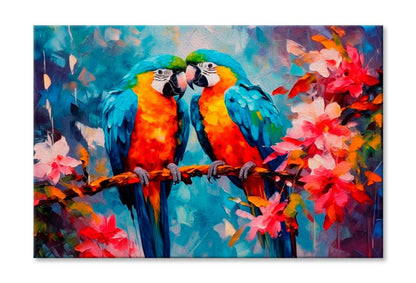 Abstract Colorful Macaw On Branch Wall Art Limited Edition High Quality Print