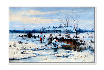 Winter, Ukrainian Oil Painting Wall Art Limited Edition High Quality Print Canvas Box Framed White