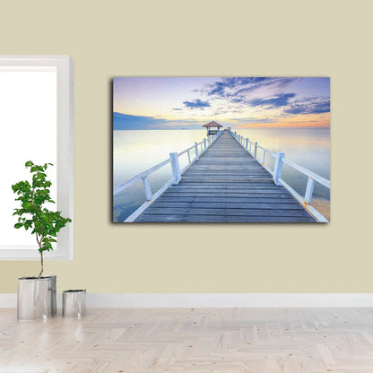 Wooden Pier Sunset UV Direct Aluminum Print Australian Made Quality