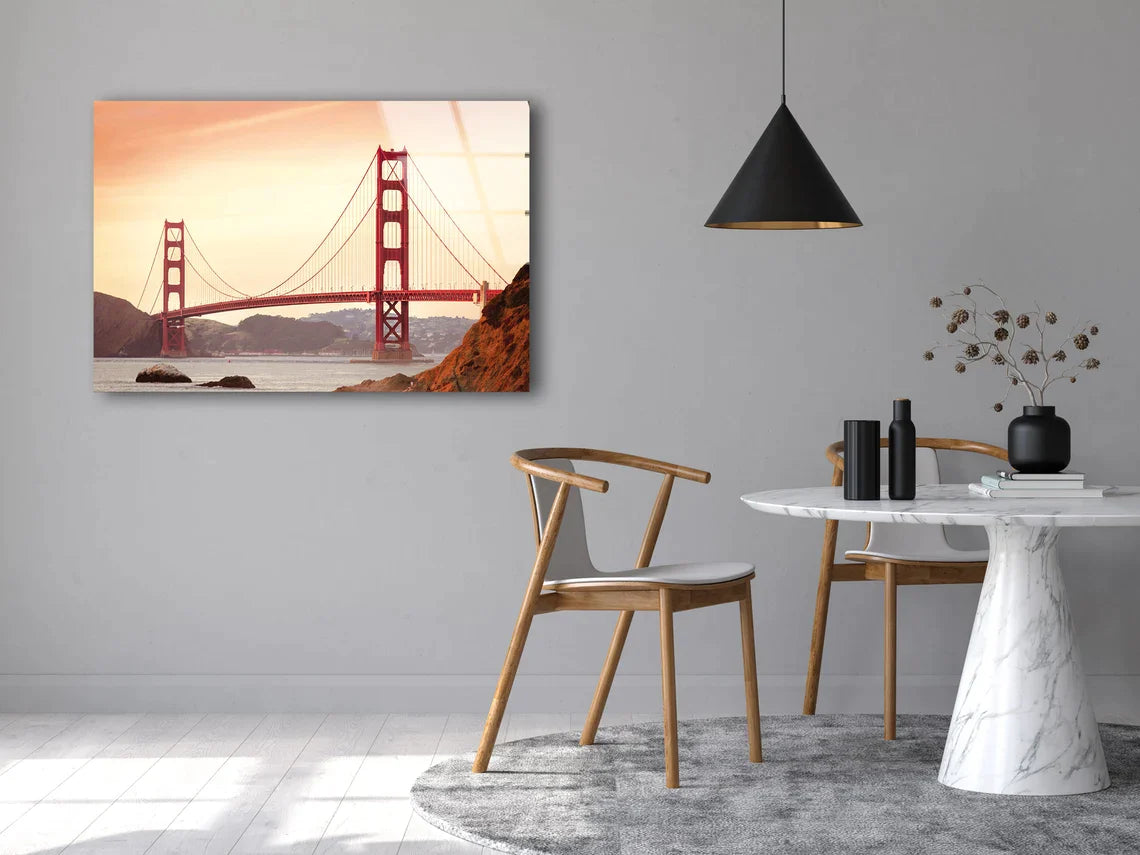 Golden Gate Bridge Sea UV Direct Aluminum Print Australian Made Quality