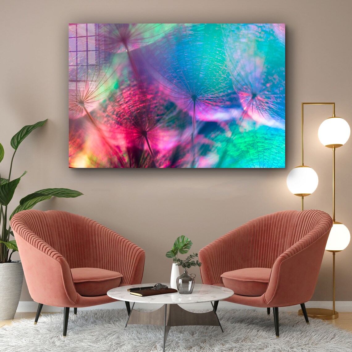 Dandelion Abstract UV Direct Aluminum Print Australian Made Quality