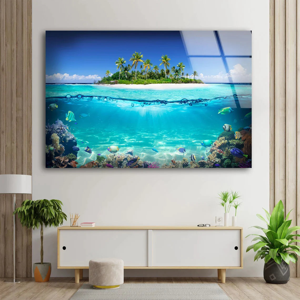 Island & Underwater Sea UV Direct Aluminum Print Australian Made Quality