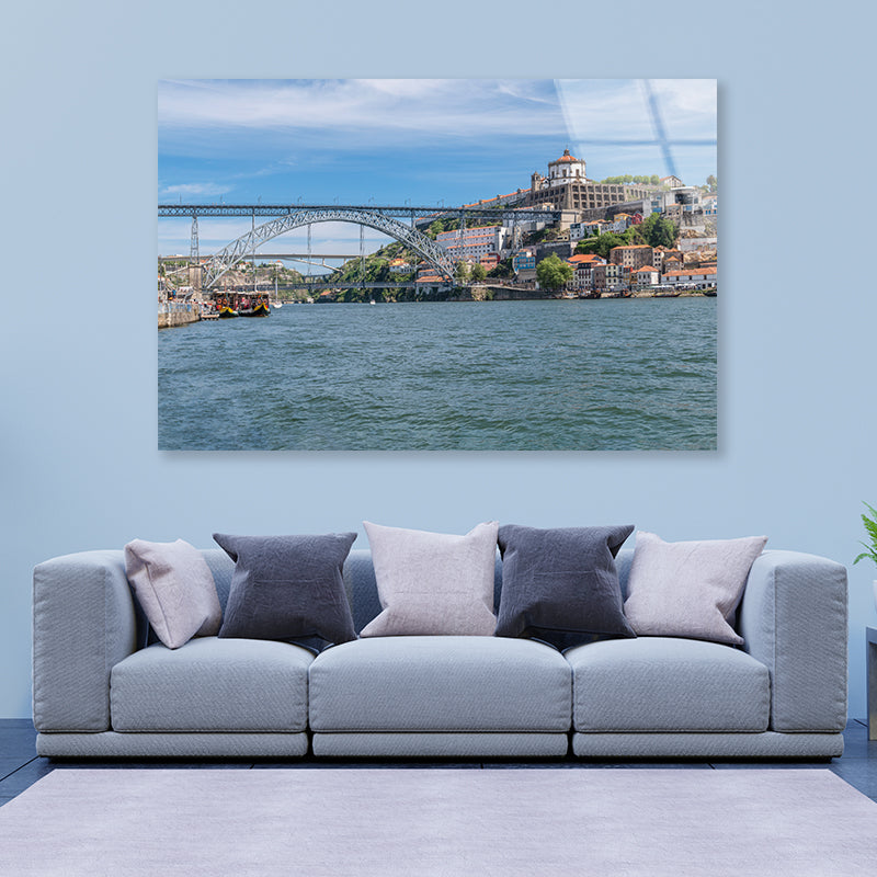 A Bridge Spanning Over a Body of Water with a Sky Acrylic Glass Print Tempered Glass Wall Art 100% Made in Australia Ready to Hang