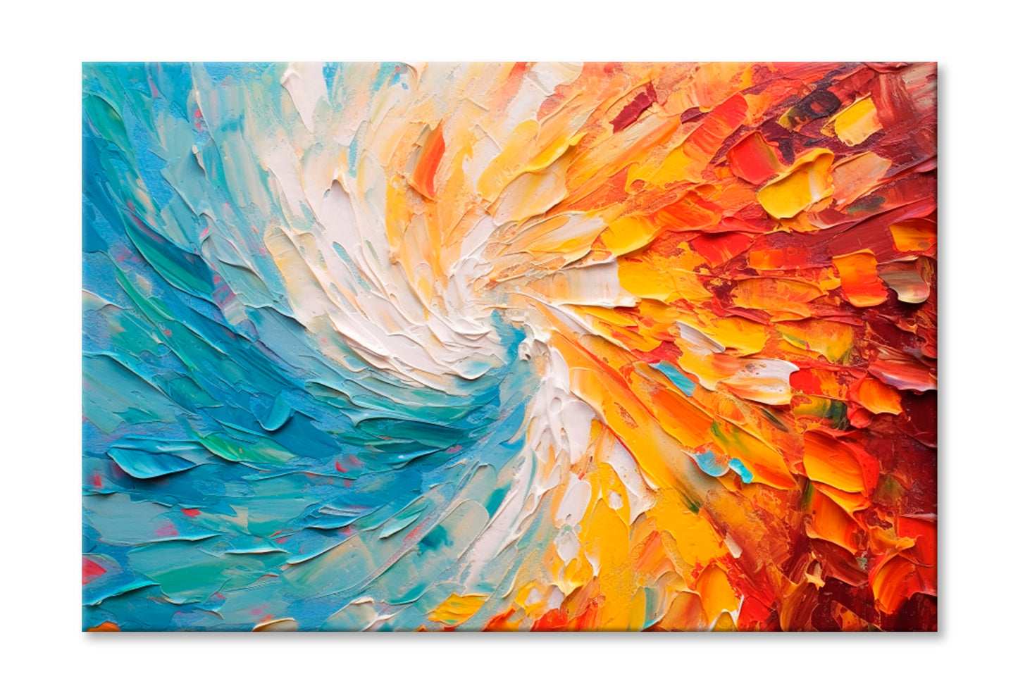 Colorful Abstract Oil Painting Wall Art Limited Edition High Quality Print Stretched Canvas None