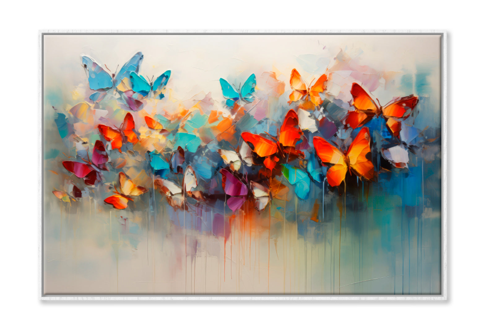 Butterflies and Abstract Oil Painting Wall Art Limited Edition