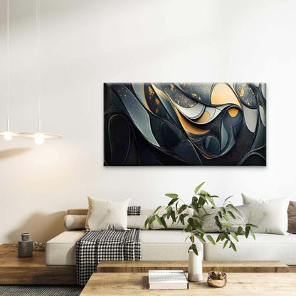 Abstract Featuring Curved Shape Wall Art Canvas Office Home Room Framed 120x60cm