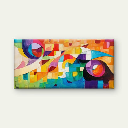Colorful Abstract Forms Wall Art Canvas Office Home Room Framed 120x60cm