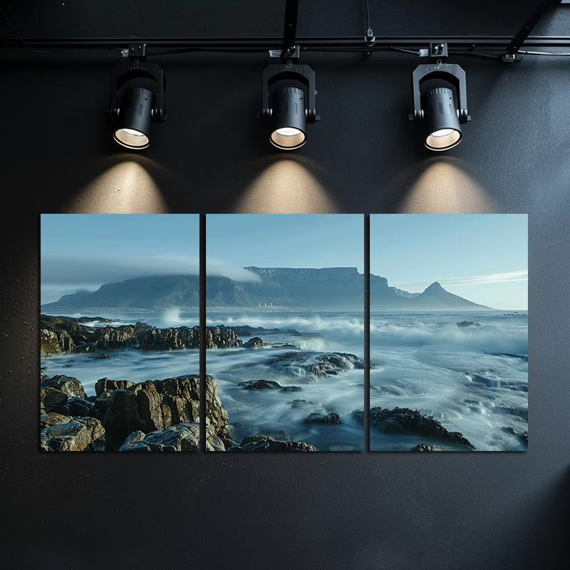 3pcs Cape Town Rocky Coastline Wall Art Set Canvas Framed 50x70cm - High Quality Print 100% Australian Made Wall Canvas Ready to Hang