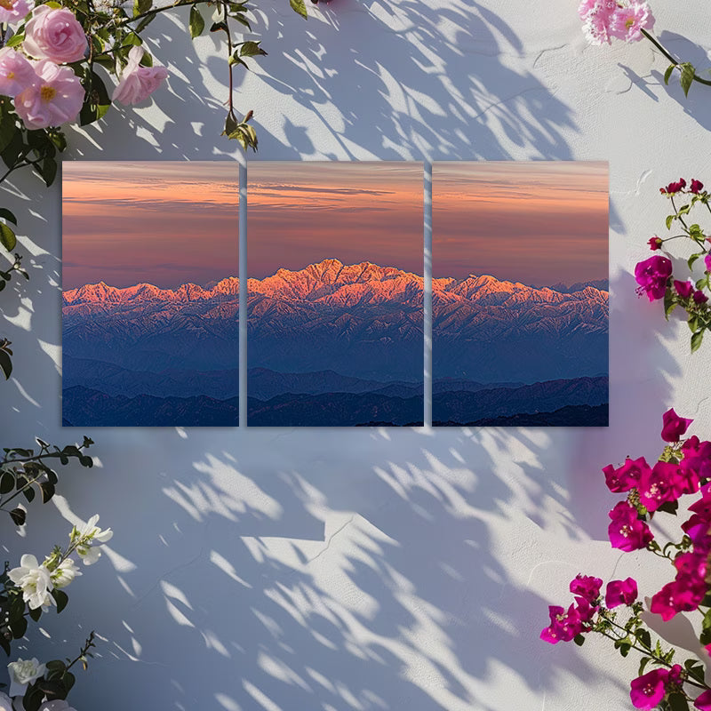 3pcs Majestic Snow-Capped Himalayas & Mountains Wall Art Set Canvas Framed 60x90cm - High Quality Print 100% Australian Made Wall Canvas Ready to Hang
