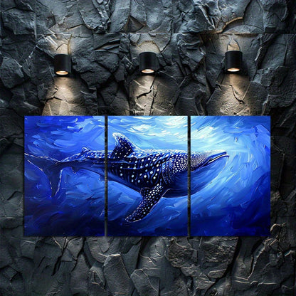3pcs Majestic Sea Life Whale Shark Ocean Wall Art Set Canvas Framed 60x90cm - High Quality Print 100% Australian Made Wall Canvas Ready to Hang