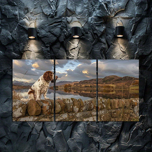 3pcs Irish Springer Spaniel Dog Landscape Wall Art Set Canvas Framed 60x90cm - High Quality Print 100% Australian Made Wall Canvas Ready to Hang