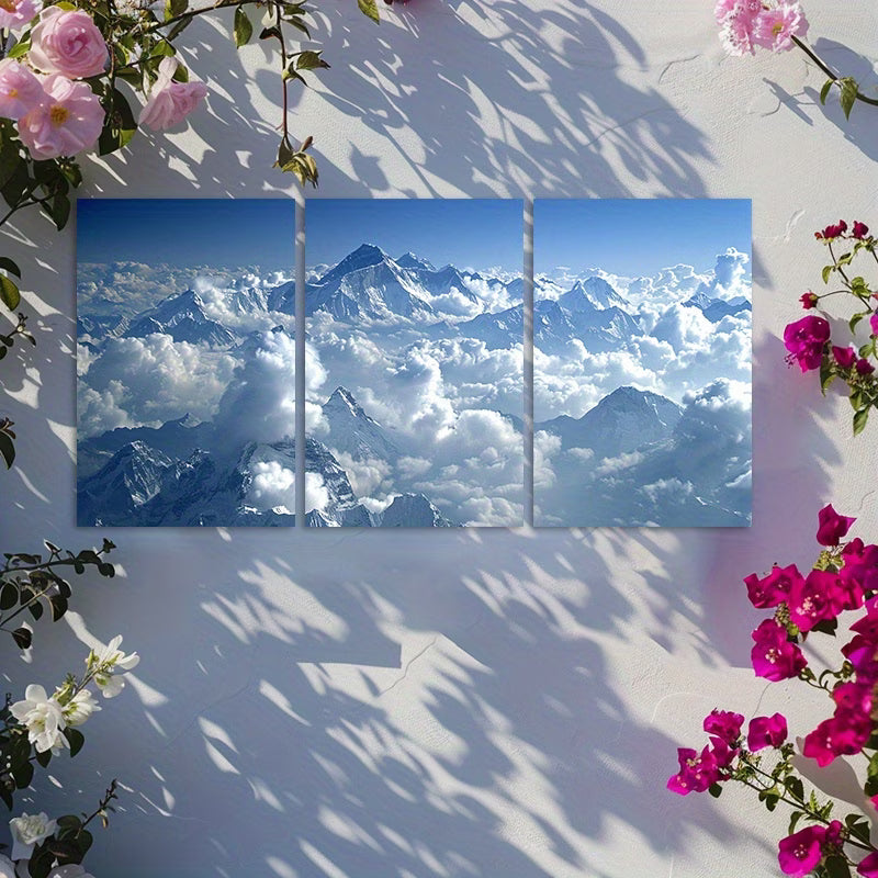 3pcs Serene Mountain Scenery Wall Art Set Canvas Framed 50x70cm - High Quality Print 100% Australian Made Wall Canvas Ready to Hang