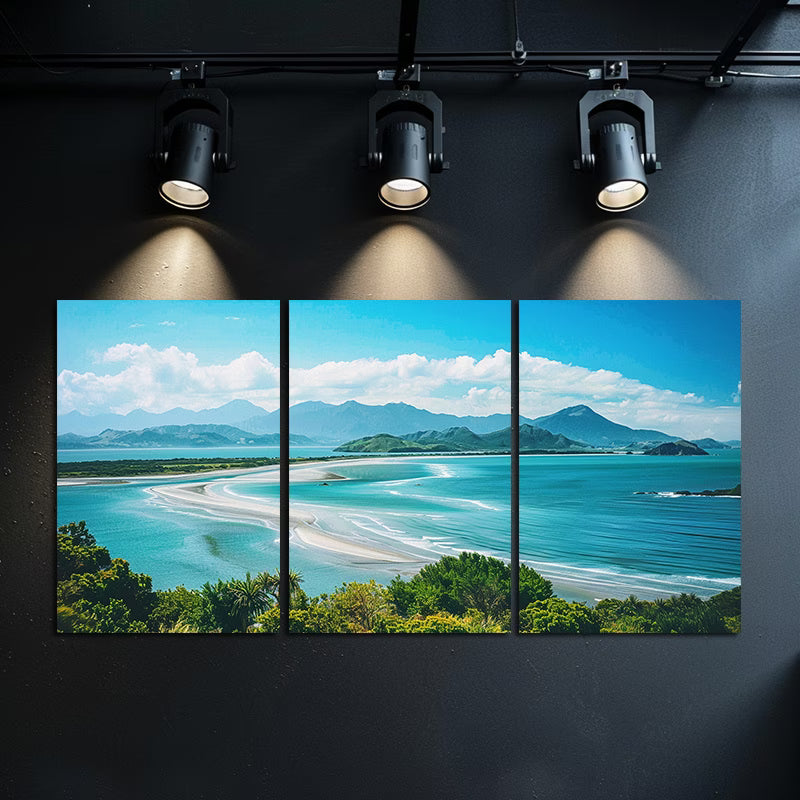 3pcs New Zealand Island Beach Scene Wall Art Set Canvas Framed 40x60cm - High Quality Print 100% Australian Made Wall Canvas Ready to Hang