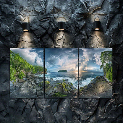 3pcs Photograph of French Bay in Sydney Wall Art Set Canvas Framed 60x90cm - High Quality Print 100% Australian Made Wall Canvas Ready to Hang