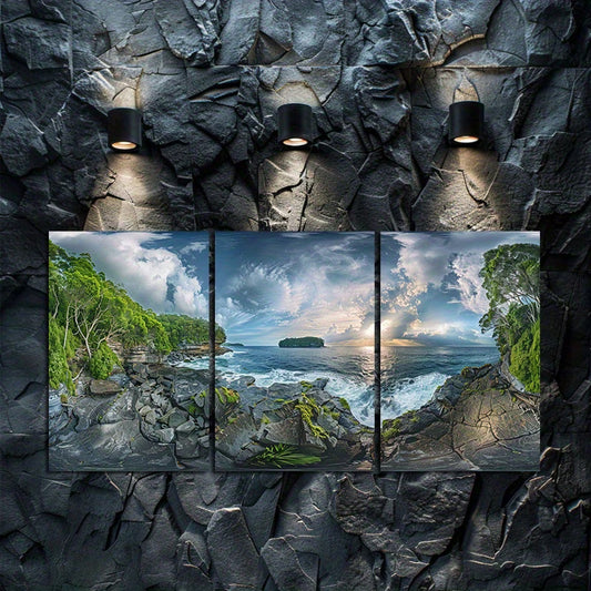 3pcs Photograph of French Bay in Sydney Wall Art Set Canvas Framed 60x90cm - High Quality Print 100% Australian Made Wall Canvas Ready to Hang