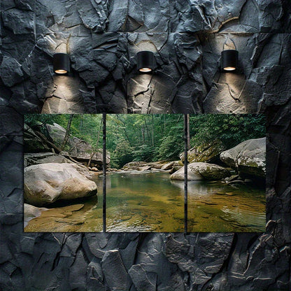 3pcs Creek at F Tone Hollow State Park Wall Art Set Canvas Framed 50x70cm - High Quality Print 100% Australian Made Wall Canvas Ready to Hang