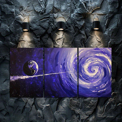 3pcs Cosmic Astronomical Abstract Space Design Wall Art Set Canvas Framed 60x90cm - High Quality Print 100% Australian Made Wall Canvas Ready to Hang