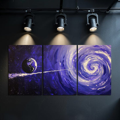 3pcs Cosmic Astronomical Abstract Space Design Wall Art Set Canvas Framed 60x90cm - High Quality Print 100% Australian Made Wall Canvas Ready to Hang