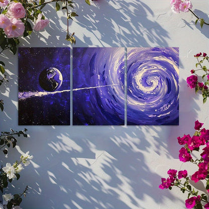 3pcs Cosmic Astronomical Abstract Space Design Wall Art Set Canvas Framed 60x90cm - High Quality Print 100% Australian Made Wall Canvas Ready to Hang