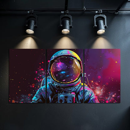 3pcs Psychedelic Space Explorer Wall Art Set Canvas Framed 60x90cm - High Quality Print 100% Australian Made Wall Canvas Ready to Hang