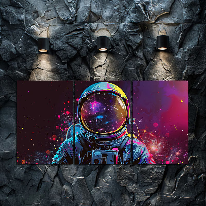 3pcs Psychedelic Space Explorer Wall Art Set Canvas Framed 50x70cm - High Quality Print 100% Australian Made Wall Canvas Ready to Hang