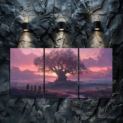3pcs Witcher-Inspired Fantasy Landscape Wall Art Set Canvas Framed 50x70cm - High Quality Print 100% Australian Made Wall Canvas Ready to Hang